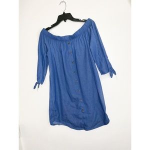 Off the Shoulder Denim Inspired Dress